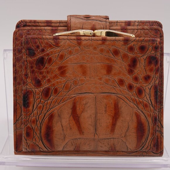 2 Brahmin Wallets One Small Kisslock and One Long Bi-Fold Wallet - Picture 2 of 14